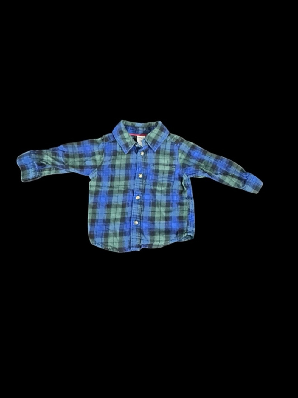 Carter's Blue and Green Plaid Button-Down Shirt